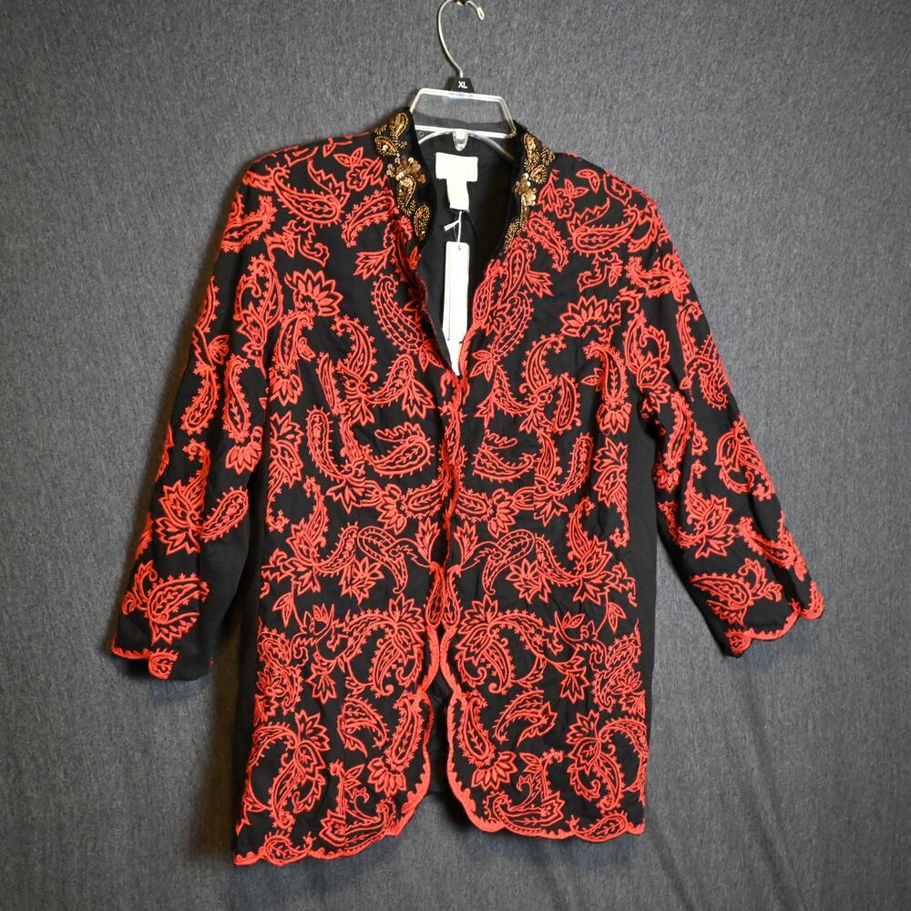 NEW Chico's Women's 1P (US 8P/M) Embroidered Travelers Collectible Jacket NWT